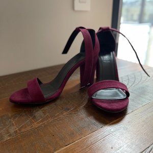 NWB Evdokia Women's Claret Red Suede Heeled Shoes